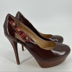 Guess Platform 5” High Heels Brown Closed Round Toe Womens size 7